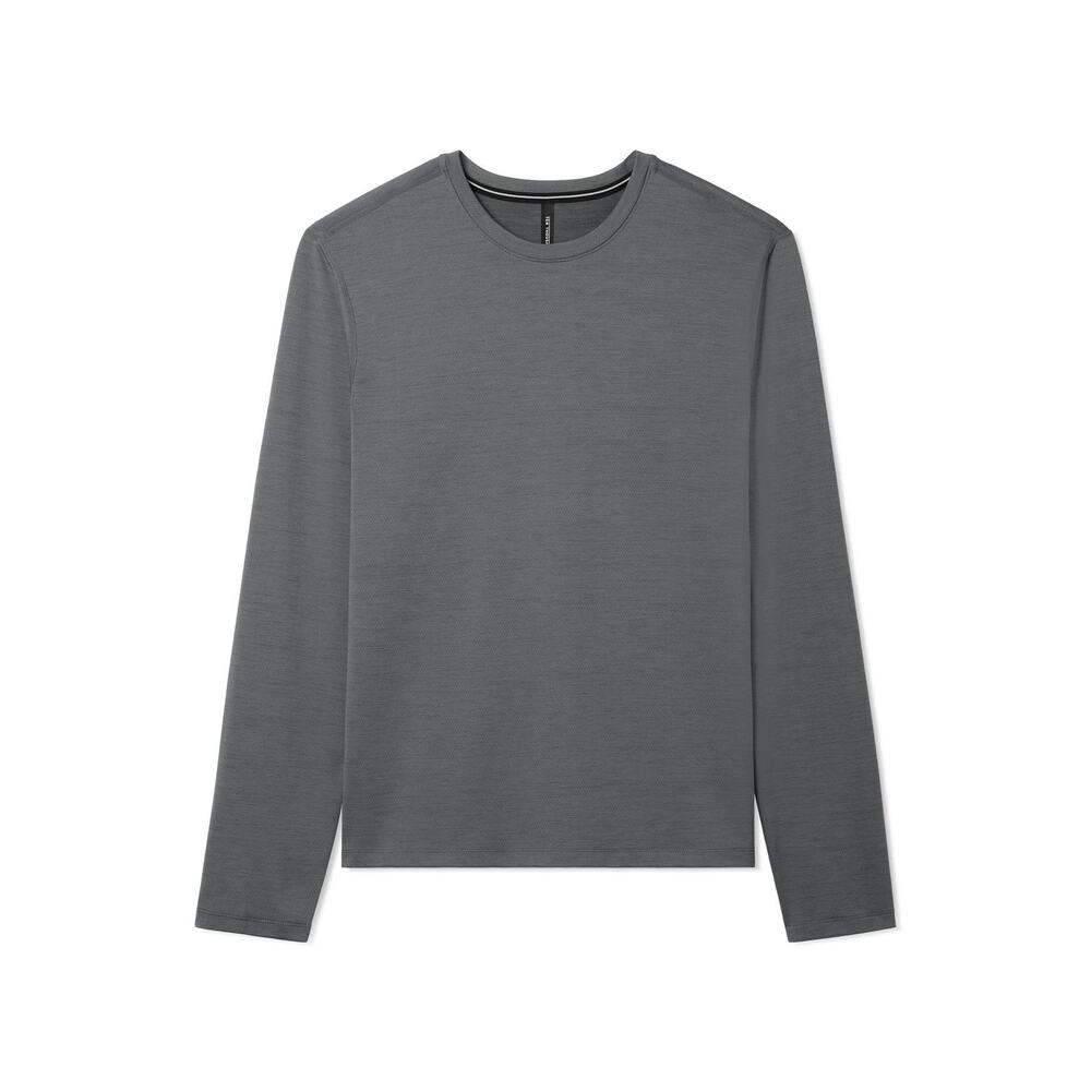 Ten Versatile Long Sleeve T-Shirt Men's Medium Gray Performance Stretch Athletic
